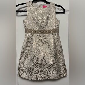 Lilly Pulitzer Elegant Gold and Cream Dress